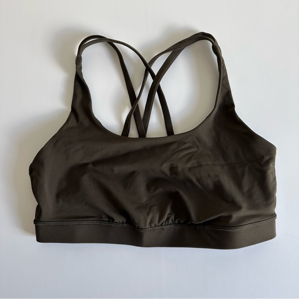 Olive Lululemon Energy Bra 10